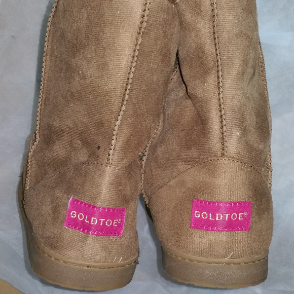 Gold Toe Womens Boots Microsuede Low Calf Faux Fur - Picture 5 of 5